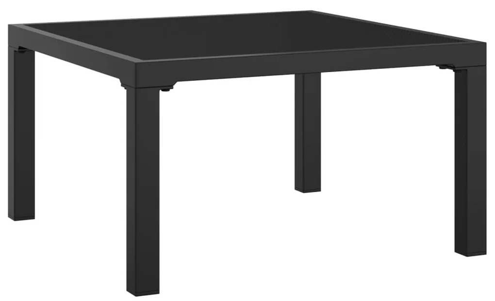 vidaXL Υποπόδιο Κήπου Μαύρο και Γκρι από Συνθετικό Ρατάν με Μαξιλάρι