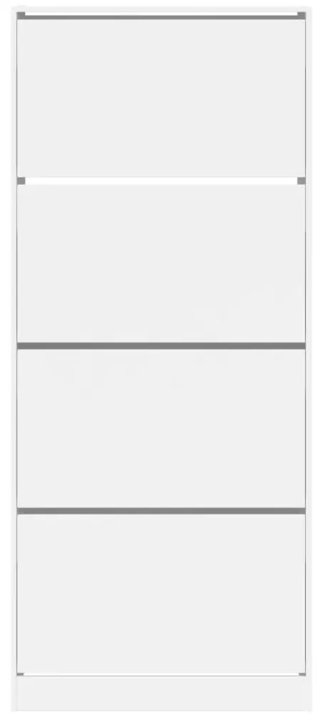 vidaXL Παπουτσοθήκη με 4 Ανακλινόμενα Συρτάρια Λευκή 80x34x187,5 εκ.