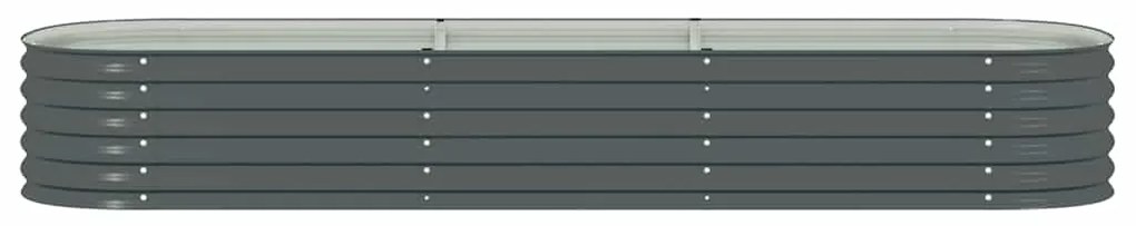 vidaXL Ζαρντινιέρα Υπερυψωμένη Γκρι 320x80x44 εκ. Γαλβανισμ. Χάλυβας