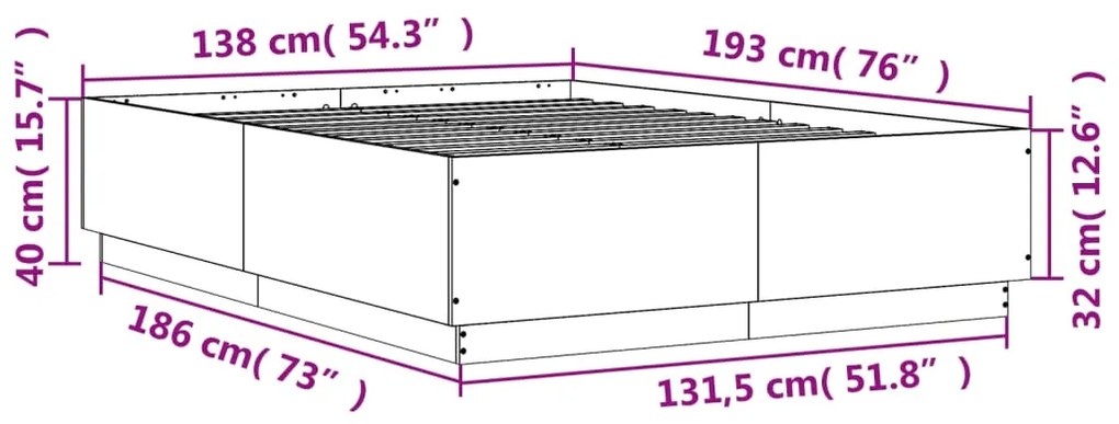 ΠΛΑΙΣΙΟ ΚΡΕΒΑΤΙΟΥ SONOMA ΔΡΥΣ 135X190 ΕΚ. ΕΠΕΞΕΡΓΑΣΜΕΝΟ ΞΥΛΟ 3209739