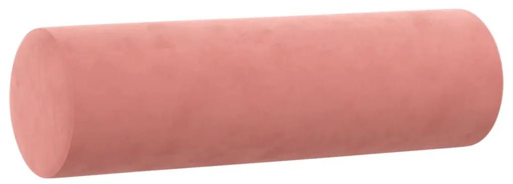 Μαξιλάρια Διακοσμητικά 2 τεμ. Ροζ Ø15x50 εκ. Βελούδινα - Ροζ