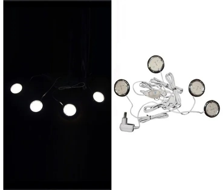 Σποτ Φωτιστικό Τοίχου LED 0,5W Σετ 4 Τεμάχια Ψυχρό Φως 30-3140 Lumen-30-3140-Αλουμίνιο 30-3140