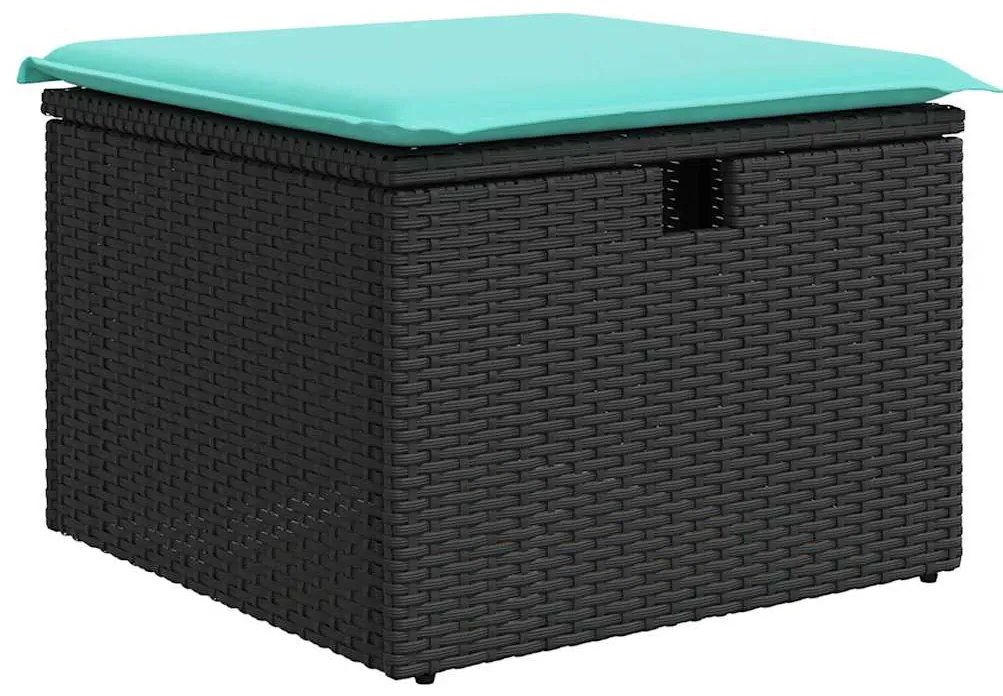 vidaXL Σετ Καναπέ Κήπου 5 Τεμαχίων Μαύρο Συνθετικό Ρατάν με Μαξιλάρια