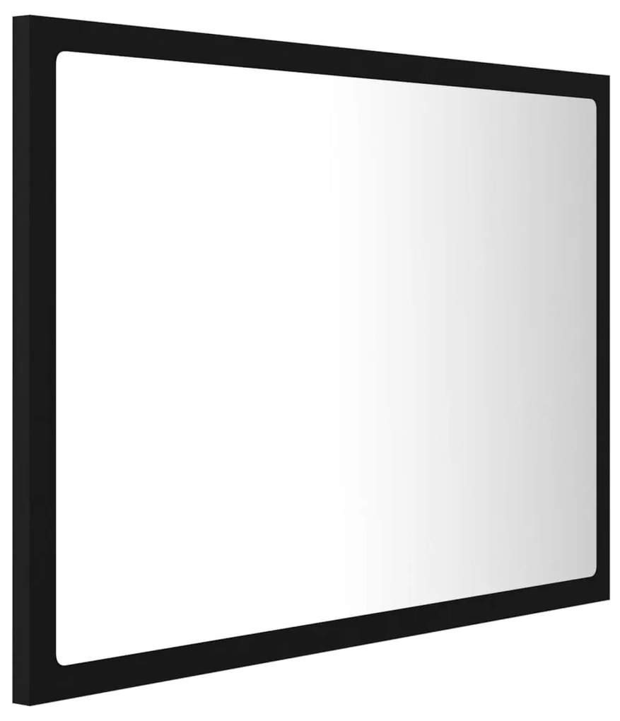 vidaXL Καθρέφτης Μπάνιου με LED Μαύρος 60x8,5x37 εκ. Ακρυλικός