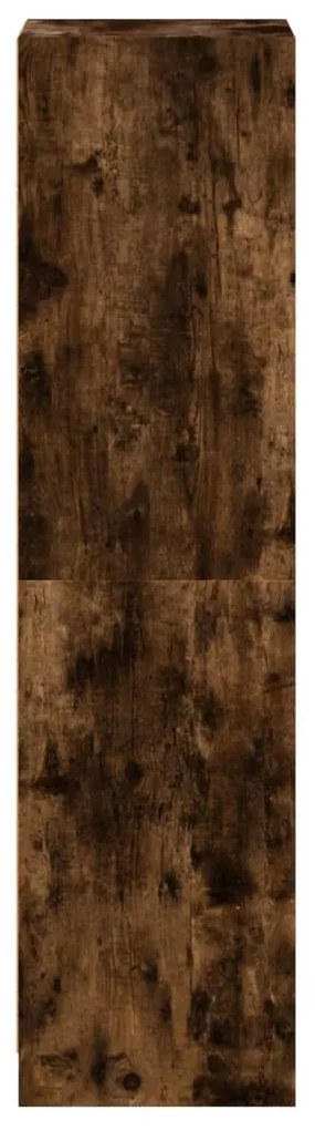 vidaXL Ντουλάπι Καπνιστή Δρυς 35x37x142 εκ. με Γυάλινες Πόρτες