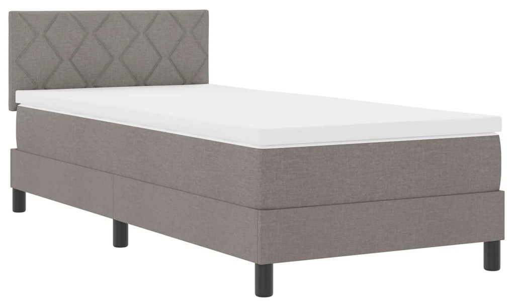 vidaXL Box Spring Κρεβάτι με Στρώμα & LED Φως 100x200 cm Ύφασμα