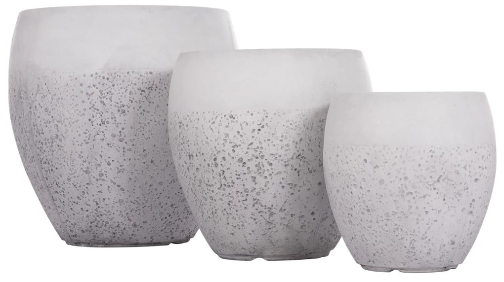 Σετ 3 τεμ. Γλάστρες GARDENER C4718 Fiberclay Λευκό Φ55x54,5Υ εκ. 55x55x54.5 εκ.