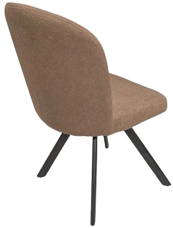 Καρέκλα Τραπεζαρίας BARKA Ύφασμα Μπουκλέ Καφέ 50x60x87εκ. 4αδα 50x60x87 εκ.