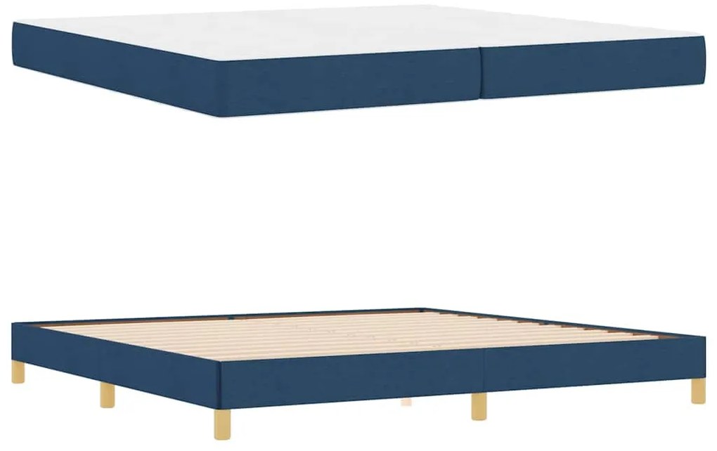 vidaXL Κρεβάτι με ελατήρια Μπλε, Καφέ 200 x 200 cm