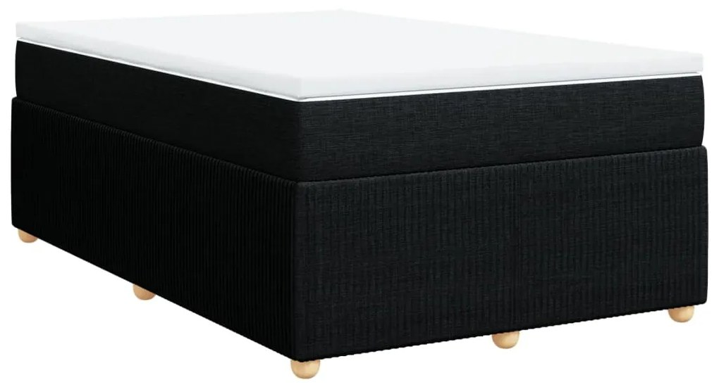 vidaXL Κρεβάτι Boxspring με Στρώμα Μαύρο 120x200 εκ. Υφασμάτινο