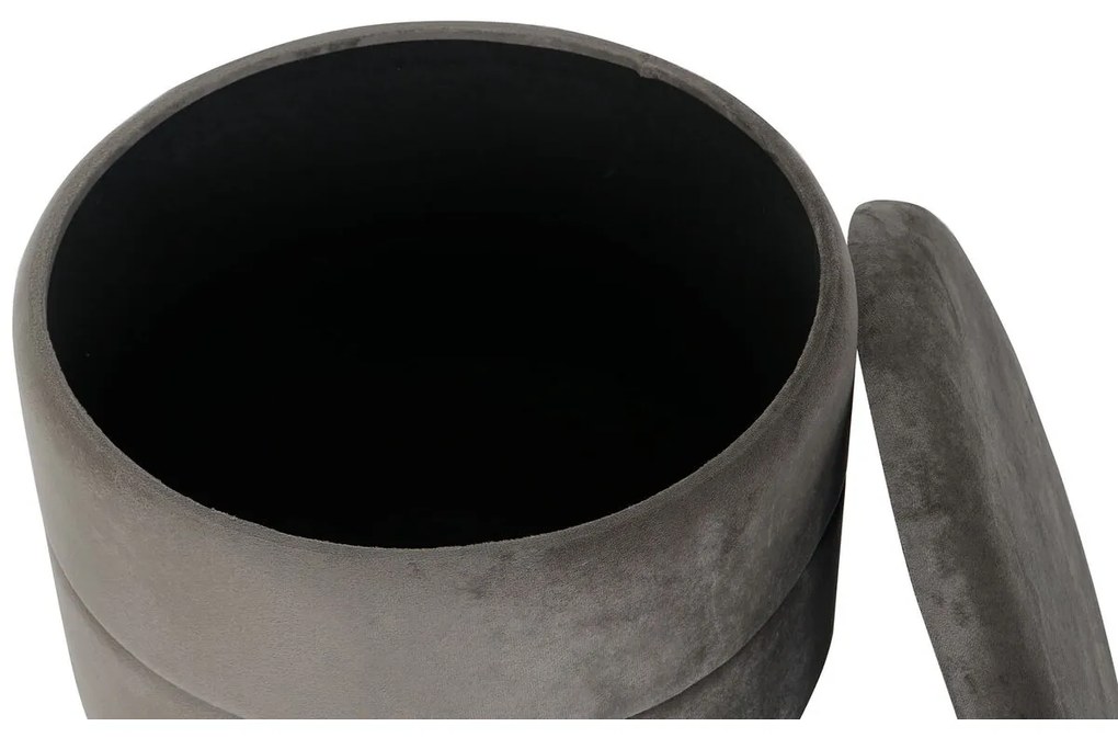 Υποπόδια DKD Home Decor Χρυσό Σκούρο γκρίζο πολυεστέρας Μέταλλο 38 x 38 x 41 cm