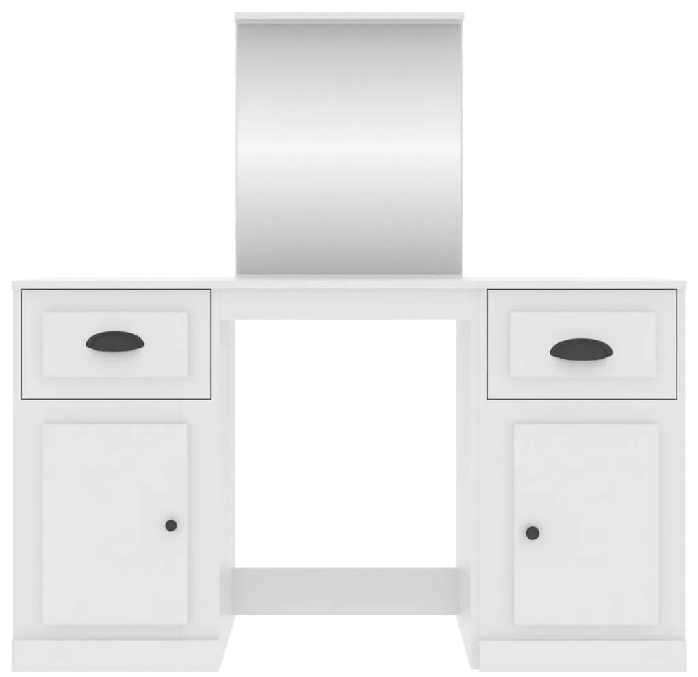 vidaXL Μπουντουάρ με Καθρέφτη Λευκό 130 x 50 x 132,5 εκ.