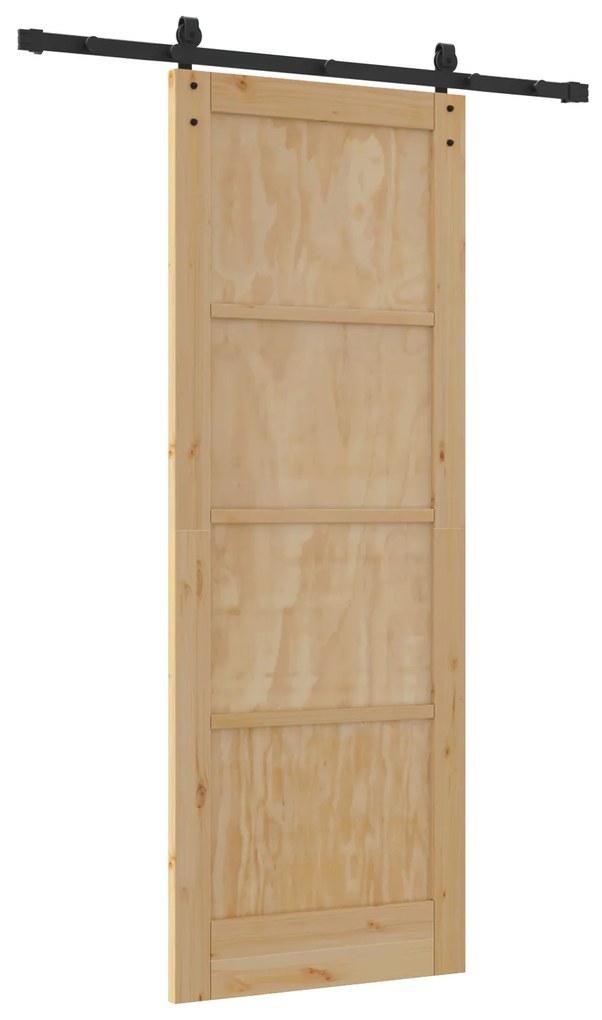 vidaXL Συρόμενη Πόρτα με Σετ Εξαρτημάτων 78x211 cm Σταθερό Ξύλο Πεύκου