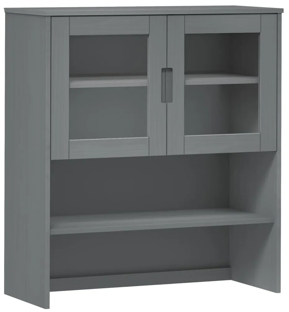 vidaXL Πάνω Μέρος Ντουλαπιού MOLDE Γκρι 90x35x100 εκ. Μασίφ Πεύκο