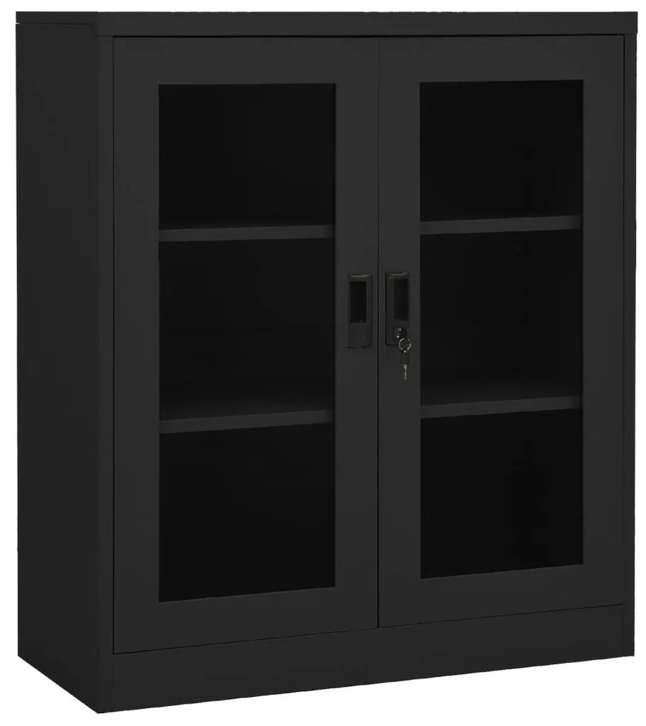 vidaXL Ντουλάπα Γραφείου με Γλάστρα Ανθρακί 90x40x128 εκ. Ατσάλινη