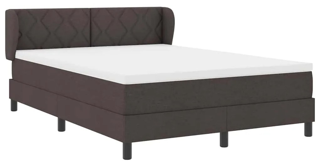 vidaXL Κρεβάτι box spring με στρώμα με στρώμα Σκούρο καφέ Σκούρο καφέ