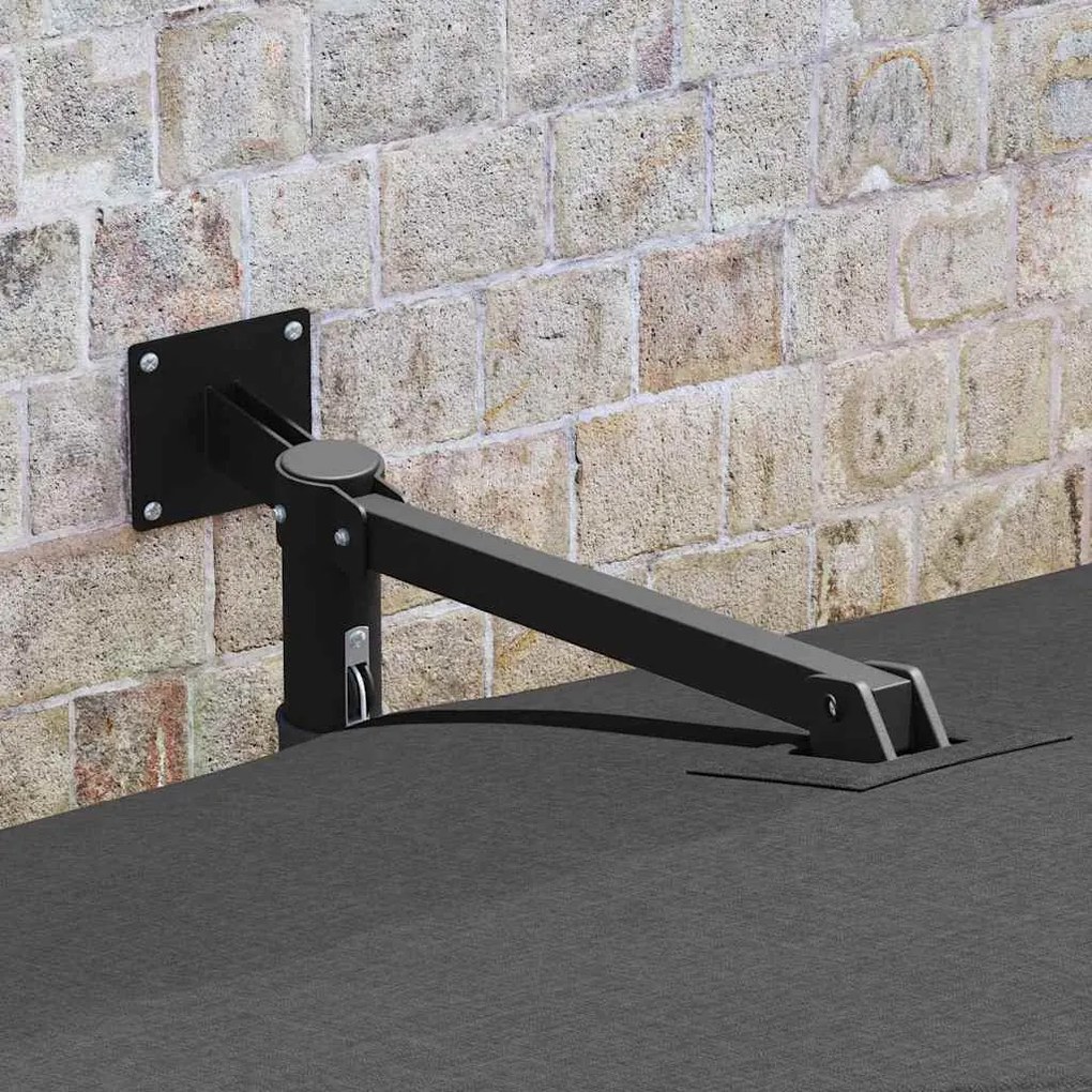 vidaXL Ομπρέλα Κήπου Ανθρακί, Μαύρο 248.5 x 247.5 x 160 εκ.