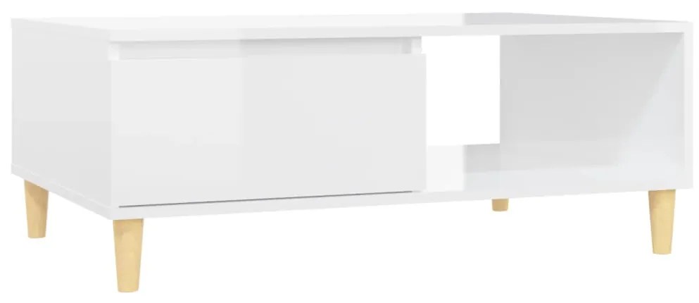 vidaXL Τραπεζάκι Σαλονιού Γυαλιστερό Λευκό 90x60x35 εκ. Μοριοσανίδα