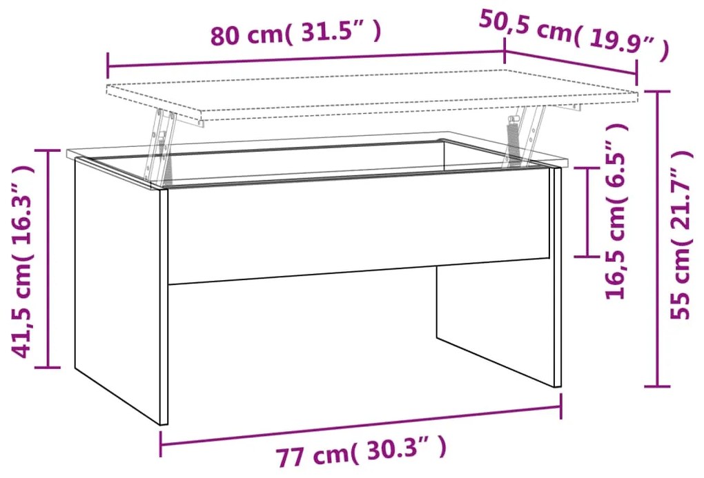 ΤΡΑΠΕΖΑΚΙ ΣΑΛΟΝΙΟΥ ΚΑΦΕ ΔΡΥΣ 80X50,5X41,5 ΕΚ. ΑΠΟ ΕΠΕΞΕΡΓ. ΞΥΛΟ 819289