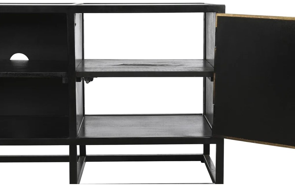 Τηλεόραση DKD Home Decor Μαύρο Μέταλλο Ξύλο (120 x 37 x 50 cm)