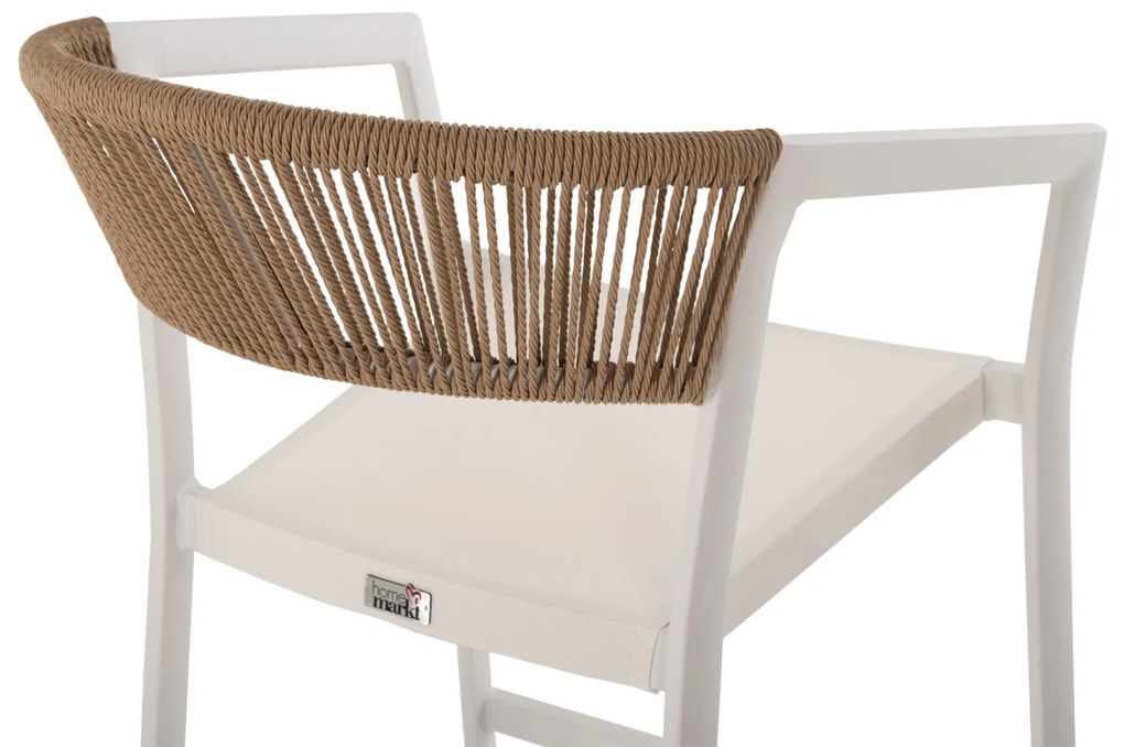 ΣΚΑΜΠΟ ΑΛΟΥΜΙΝΙΟΥ ΛΕΥΚΟ HM5892.32 ΜΕΣ. ΥΨΟΥΣ-ΜE RATTAN &amp; TΕΧΤLINE 57x57x99,5Yεκ. - 0525665 - HM5892.32