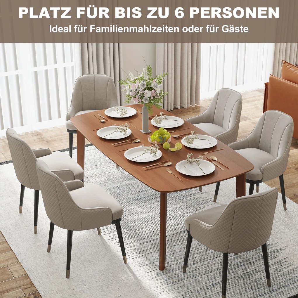 Τραπέζι τραπεζαρίας HOMCOM, ρουστίκ στυλ, βαμμένη επιφάνεια, ξύλο, 150 x 80 cm, καφέ