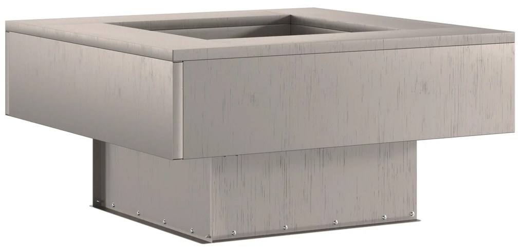 vidaXL Τετράγωνο Τζάκι 60x60x30 εκ από Ανοξείδωτο Χάλυβα