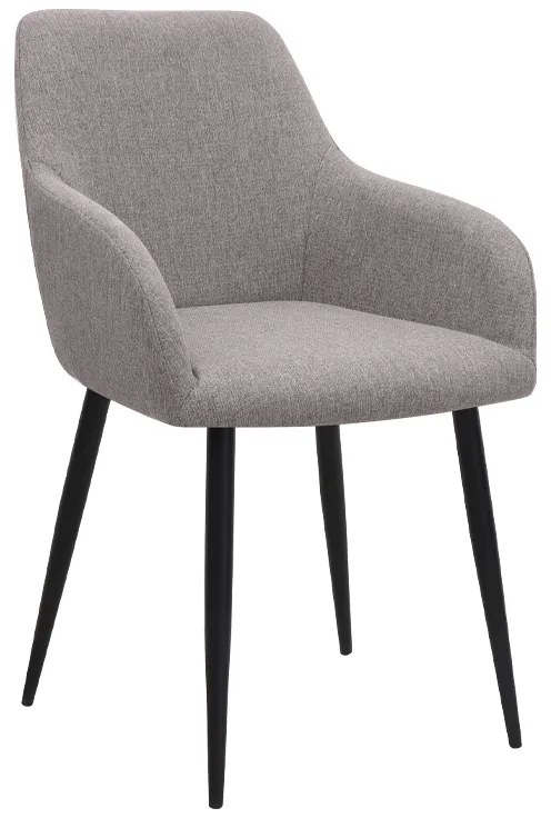 Πολυθρόνα τραπεζαρίας Monica Megapap ανοιχτό μπεζ ύφασμα - μεταλλικό μαύρο πόδι 54x57x84εκ.