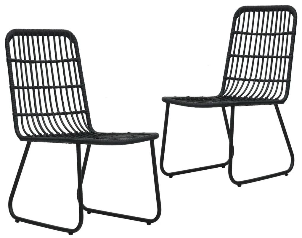 Καρέκλες Κήπου 2 τεμ. Μαύρες από Συνθετικό Ρατάν
