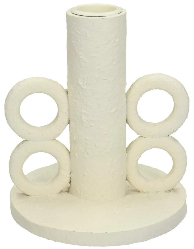 Κηροπήγιο ArteLibre Λευκό Polyresin 11x11x12.4cm-05152497