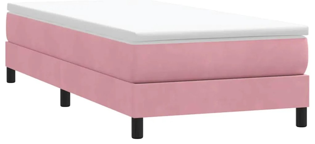 vidaXL Box Spring Κρεβάτι χωρίς στρώμα Ροζ 90x210 cm Βελούδινο