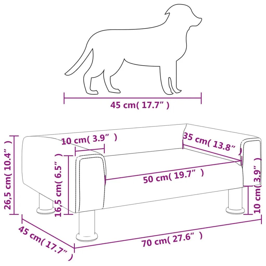 Κρεβάτι Σκύλου Κρεμ 70 x 45 x 26,5 εκ. Βελούδινο - Κρεμ