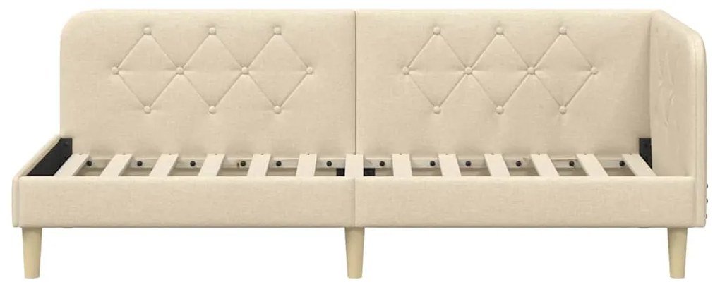 vidaXL Κρεβάτι Γωνίας με κεφαλάρι Κρεμ 80 x 200 cm ύφασμα