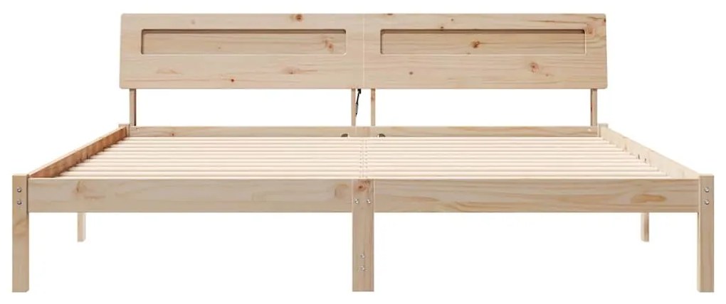 vidaXL Σκελετός Κρεβατιού Καφέ 180 x 200 cm Μασίφ ξύλο πεύκου