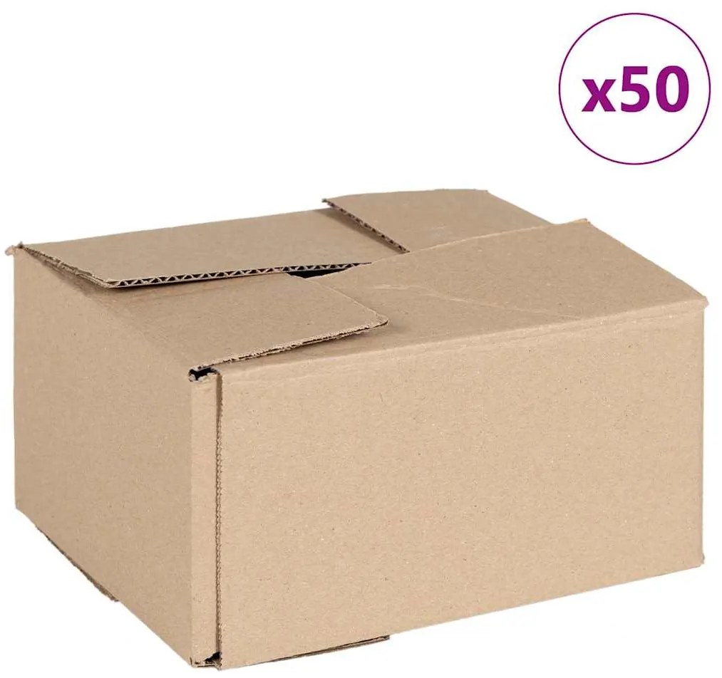 vidaXL Πτυσσόμενο Κουτί 50 pcs Καφέ 20 x 15 x 10 εκ. Χαρτόνι