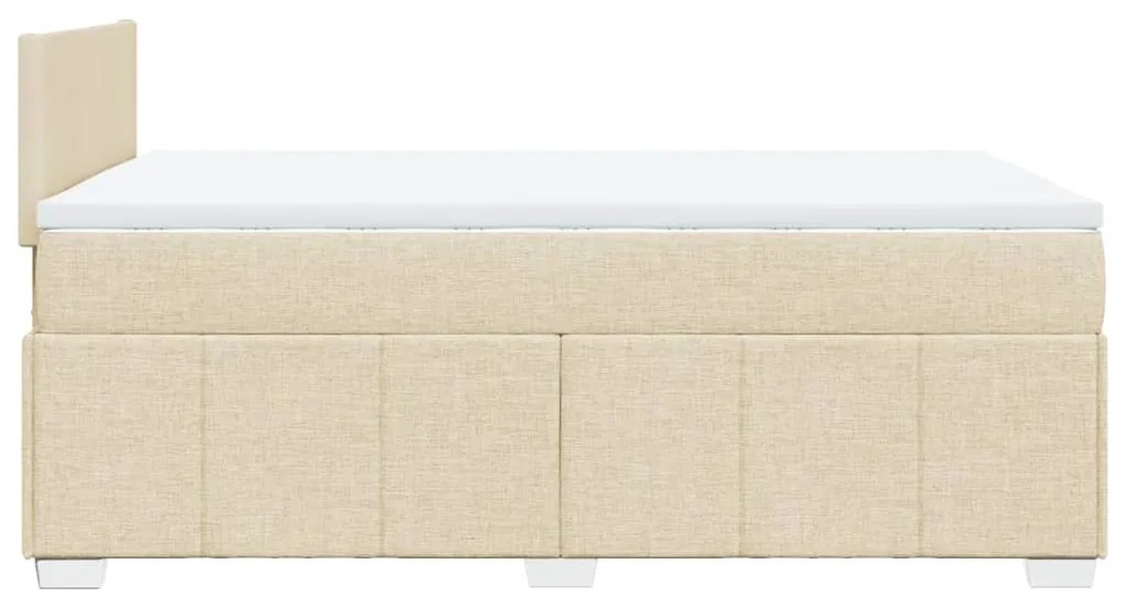 ΚΡΕΒΑΤΙ BOXSPRING ΜΕ ΣΤΡΩΜΑ ΚΡΕΜ 120X190 ΕΚ. ΥΦΑΣΜΑΤΙΝΟ 3287005