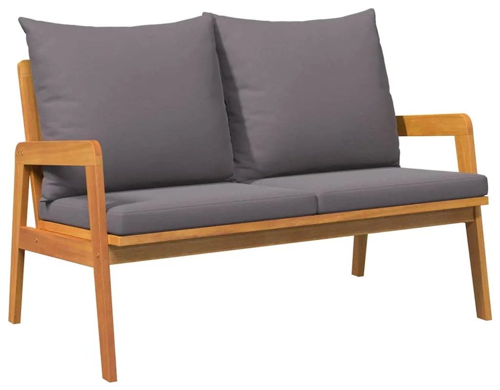 vidaXL Παγκάκι κήπου με μαξιλάρι Καφέ Μασίφ ξύλο ακακίας