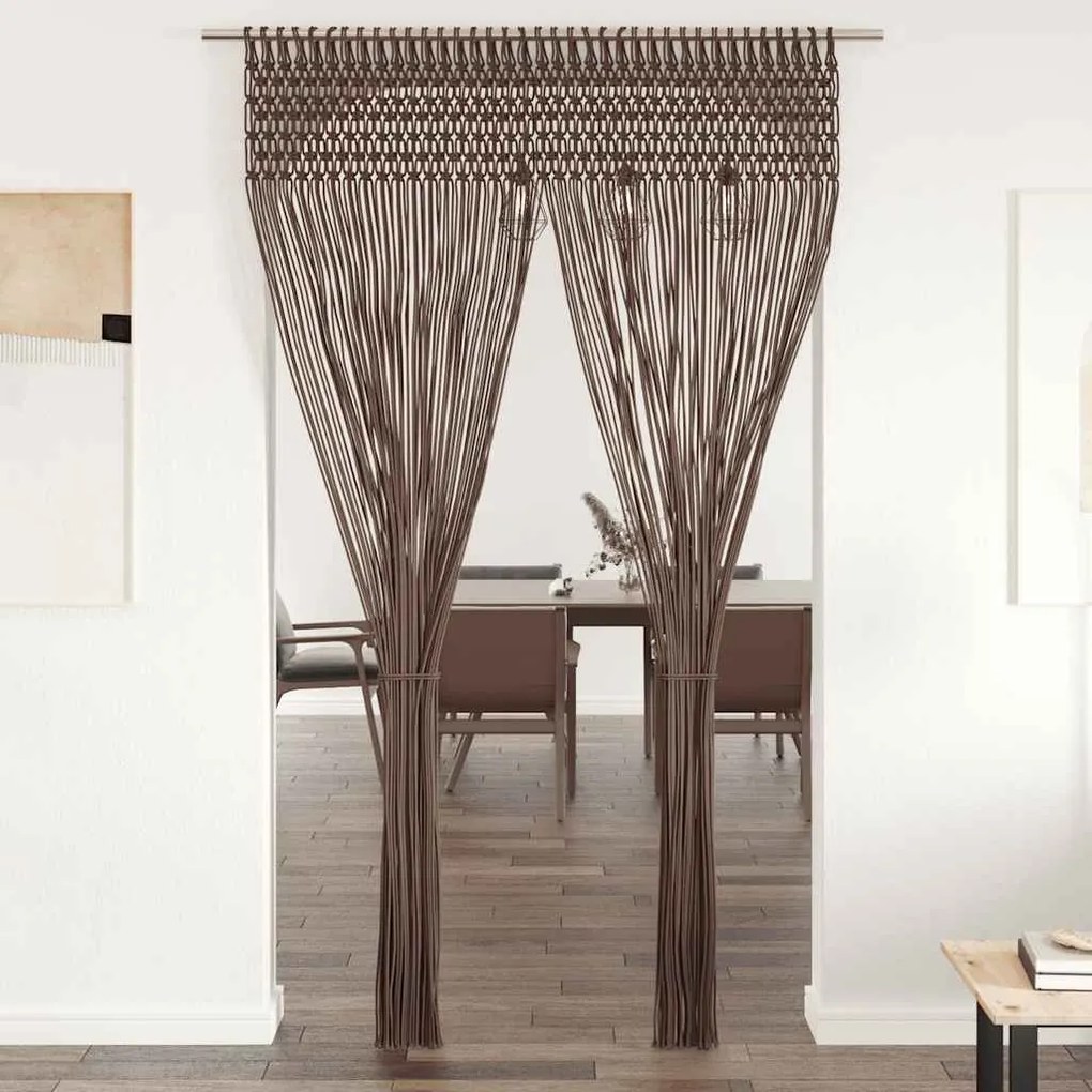 vidaXL Κουρτίνα Μακραμέ Taupe 140 x 240 εκ. Βαμβακερή
