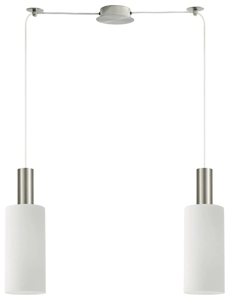 Φωτιστικό Οροφής  SE21-NM-4-NM2-GL3 ADEPT TUBE Nickel Matt Pendant White Glass+ - 77-8473 - 51W - 100W - 77-8473