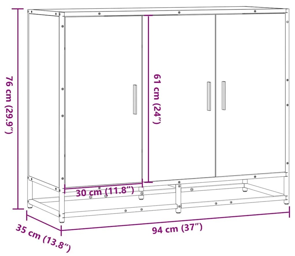 SIDEBOARD GREY SONOMA 94X35X76 CM ΞΥΛΙΝΗ ΚΑΤΑΣΚΕΥΗ 849007