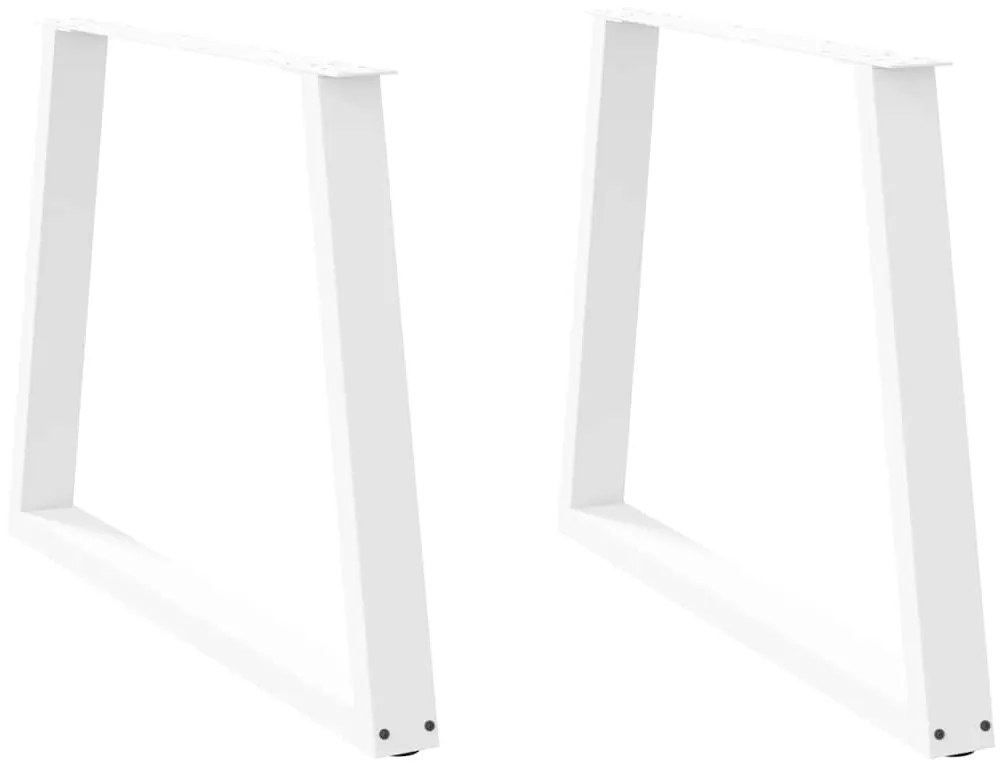 vidaXL Πόδια Τραπεζαρίας Σχήματος V 2 τεμ. Λευκά 100x (72-73,3) εκ. Ατσάλι
