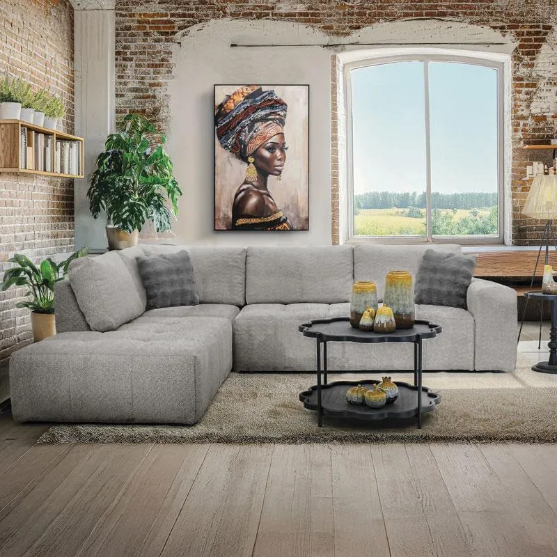 Γωνιακός Καναπές Carmen Fylliana Αριστερή Γωνία Silver 304x242x89 εκ. 304x242x89 εκ.