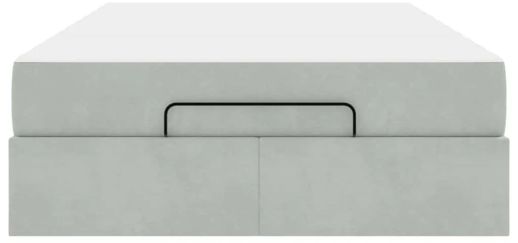 vidaXL Σκελετός κρεβατιού με στρώμα 2 pcs Ανοιχτό γκρι Βελούδο