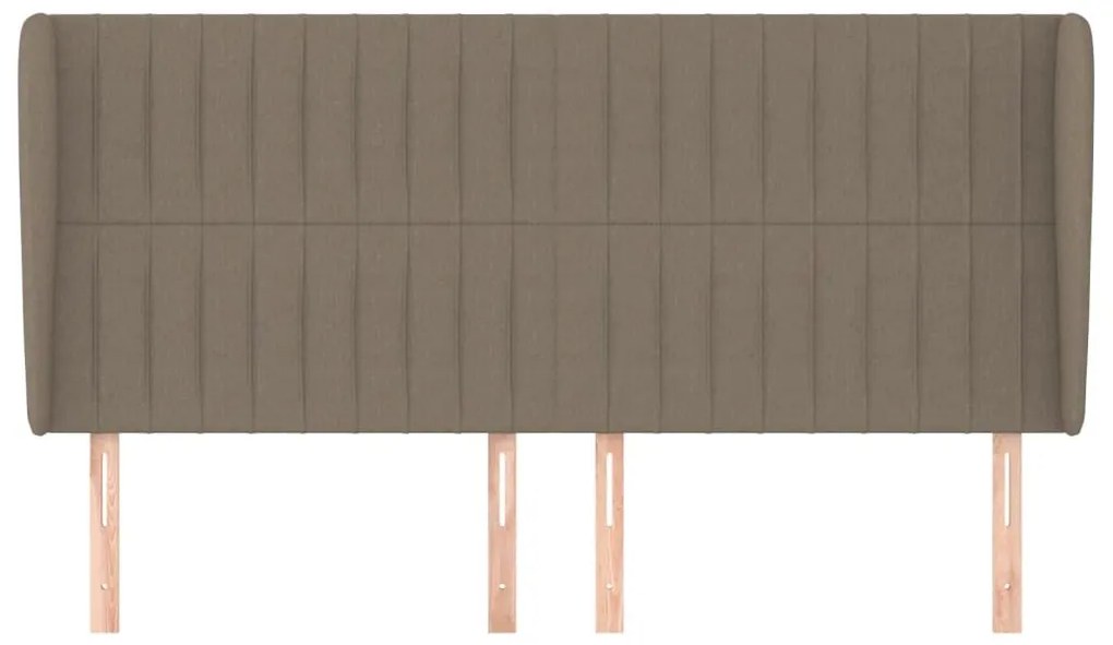 Κεφαλάρι με Πτερύγια Taupe 203x23x118/128 εκ. Υφασμάτινο - Μπεζ-Γκρι