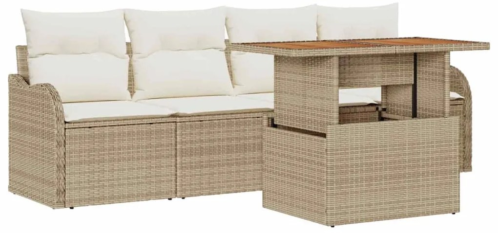 vidaXL Σετ Καναπέ Κήπου 5 pcs μπεζ και κρεμ 100 x 55 x 73 εκ