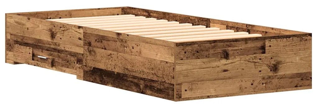 vidaXL Σκελετός Κρεβατιού Παλιό Ξύλο 100 x 200 cm Επεξεργασμένο ξύλο