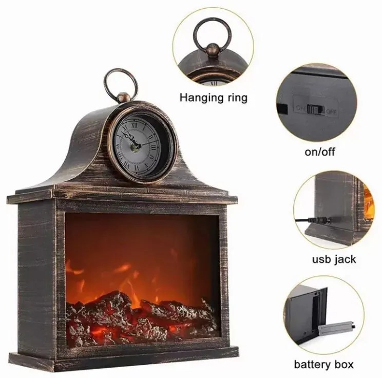 Διακοσμητικό Φωτιστικό Τζάκι - Led Fireplace Lantern SP-12