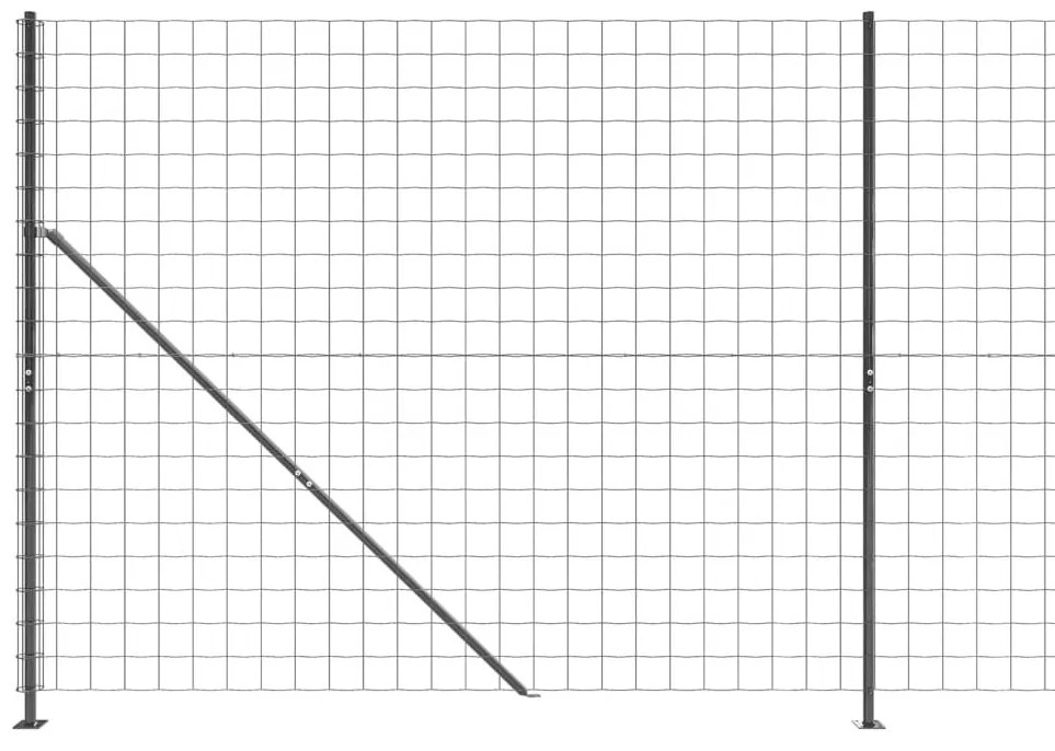 Συρματόπλεγμα Περίφραξης Ανθρακί 1,8 x 10 μ. με Βάσεις Φλάντζα - Ανθρακί