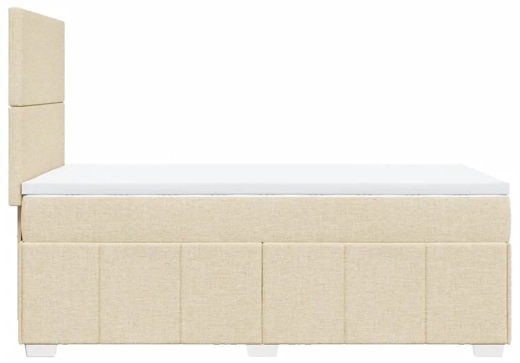 Κρεβάτι Boxspring με Στρώμα Κρεμ 80 x 200 εκ. Υφασμάτινο - Κρεμ