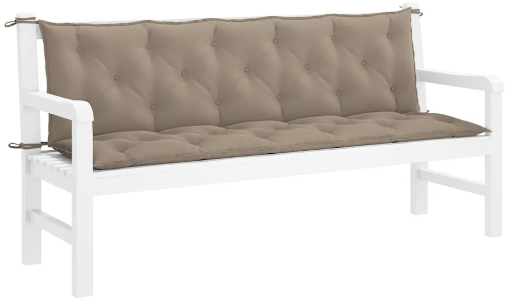 vidaXL Μαξιλάρι Πάγκου Κήπου Taupe 180x(50+50)x7 εκ. Ύφασμα Oxford